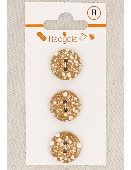 Carta di 3 bottoni cammello 15 mm 2 fori - Terrazzo