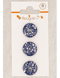 Carta di 3 bottoni blu jeans 15 mm 2 fori - Terrazzo