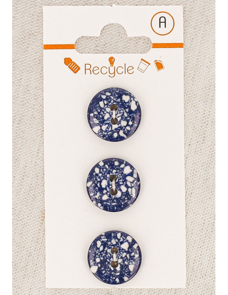 Carta di 3 bottoni blu jeans 15 mm 2 fori - Terrazzo
