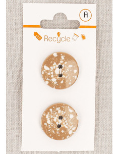 Carta di 2 bottoni cammello 20 mm 2 fori - Terrazzo