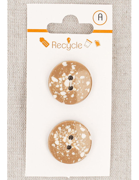 Carta di 2 bottoni cammello 20 mm 2 fori - Terrazzo
