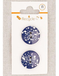 Carta di 2 bottoni blu jeans 20 mm 2 fori - Terrazzo