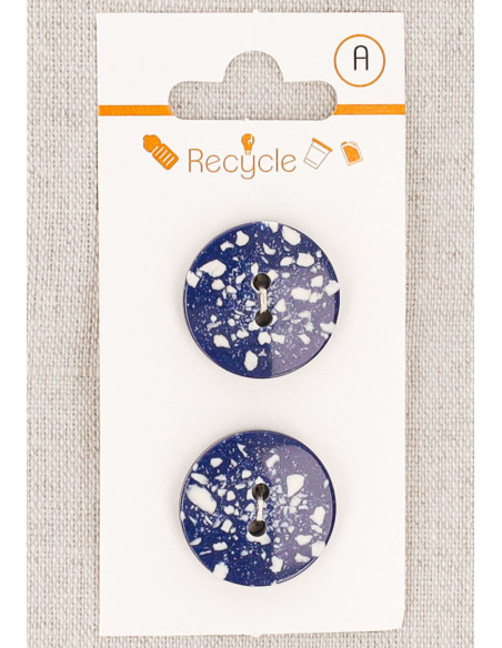 Carta di 2 bottoni blu jeans 20 mm 2 fori - Terrazzo