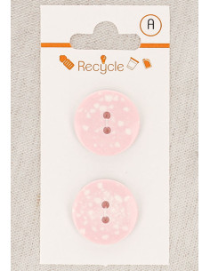 Scheda di 2 bottoni rosa 20 mm 2 fori - Terrazzo