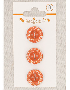 Carta di 3 bottoni in rame 15 mm 4 fori - Bordo arrotolato terrazzo