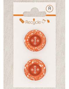 Carta di 2 bottoni in rame 20 mm 4 fori - Bordo arrotolato terrazzo