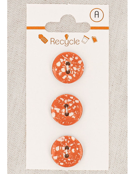 Carta di 3 bottoni in rame 15 mm 2 fori - Terrazzo