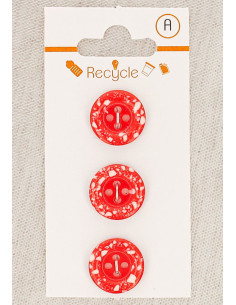 Carta di 3 bottoni rossi 15 mm 4 fori - Bordo arrotolato terrazzo
