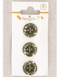 Carta di 3 bottoni kaki 15 mm 4 fori - Bordo arrotolato terrazzo