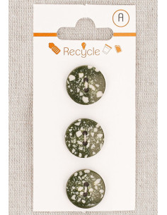 Carta di 3 bottoni kaki 15 mm 2 fori - Terrazzo