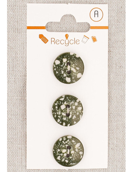 Carta di 3 bottoni kaki 15 mm 2 fori - Terrazzo