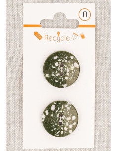 Carta di 2 bottoni kaki 20 mm 2 fori - Terrazzo