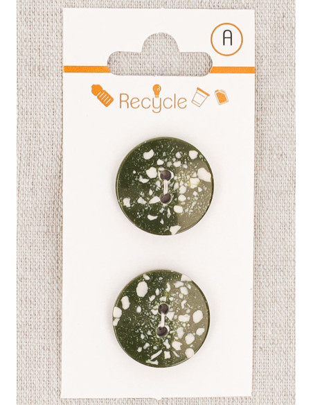 Carta di 2 bottoni kaki 20 mm 2 fori - Terrazzo