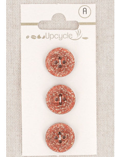 Carta di 3 bottoni in rame 15 mm 4 fori - Fantasie