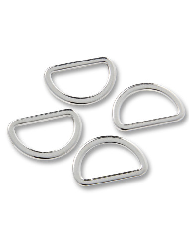 Scatola di 4 anelli a D - Argento 20 mm
