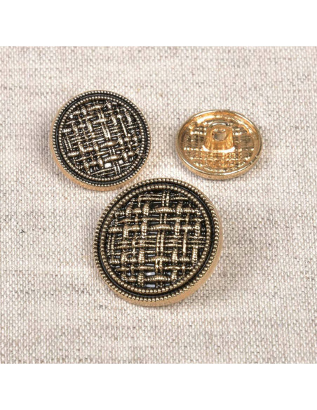 Pulsante con gambo in metallo intrecciato - Oro antico