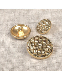 Bottone con gambo in metallo intrecciato - Oro