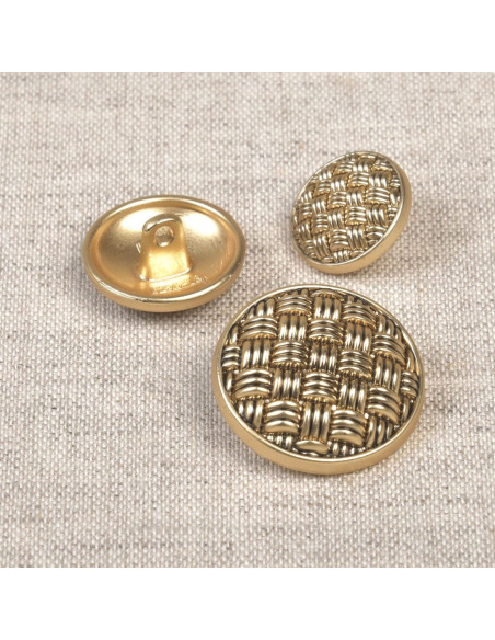 Bottone con gambo in metallo intrecciato - Oro