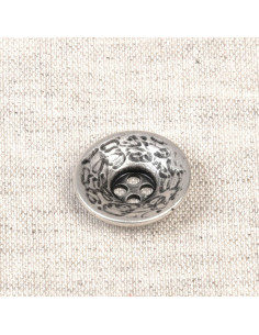 Bottone 4 fori metallo - Argento anticato