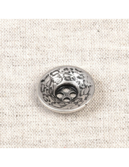 Bottone 4 fori metallo - Argento anticato