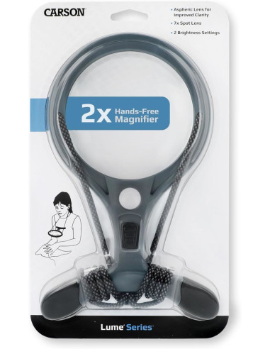 Lente d'ingrandimento a mani libere di lusso regolabile con cordoncino Carson Optical