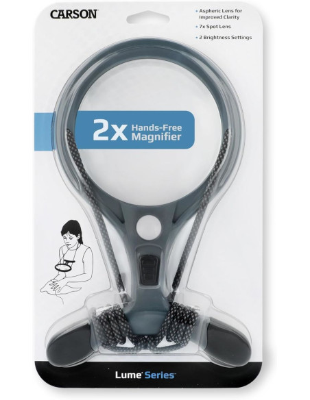 Lente d'ingrandimento a mani libere di lusso regolabile con cordoncino Carson Optical