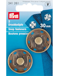 Bottoni a pressione da cucire 30 mm - Bronzo