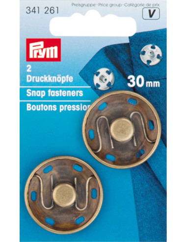 Bottoni a pressione da cucire 30 mm - Bronzo