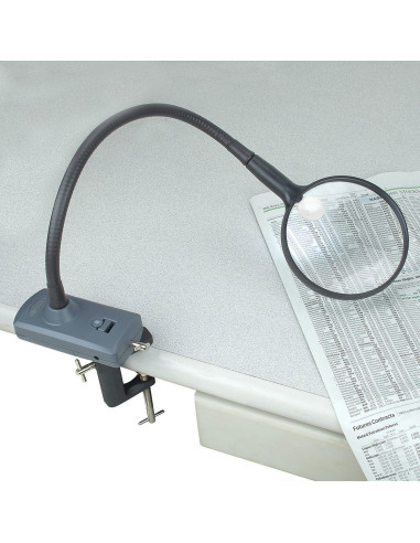 Lente d'ingrandimento con braccio flessibile illuminato MagniFlex Carson Optical
