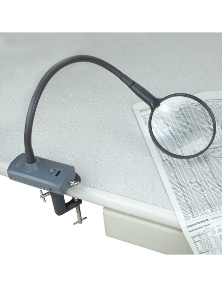Lente d'ingrandimento con braccio flessibile illuminato MagniFlex Carson Optical