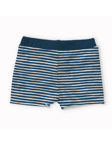 Tessuto lycra costume da bagno - Righe blu petrolio
