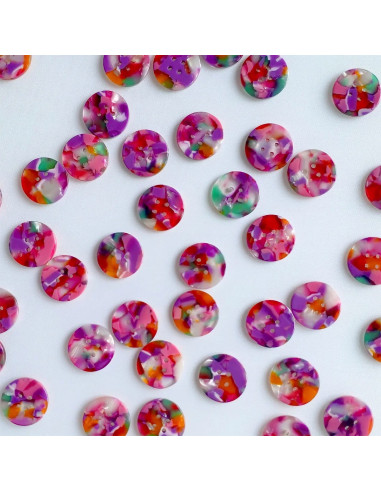 Confezione di 10 bottoni in biorisina 20 mm 4 fori - Bloom