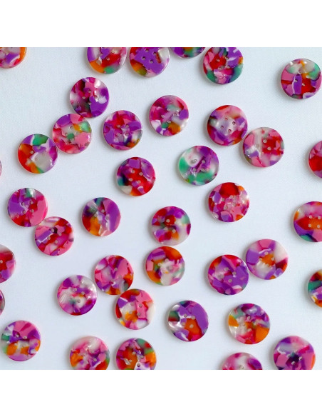 Confezione di 10 bottoni in biorisina 20 mm 4 fori - Bloom