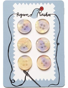 Carta di 6 bottoni in bioresina 25 mm 4 fori - Mystic Meg