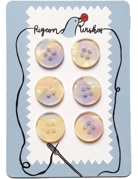 Carta di 6 bottoni in bioresina 25 mm 4 fori - Mystic Meg