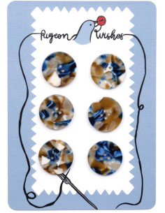 Carta di 6 bottoni in biorisina 25 mm 4 fori - Roswell