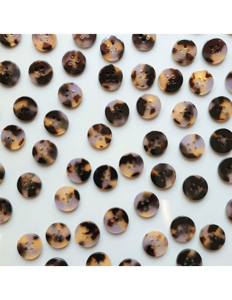 Confezione di 15 bottoni in biorisina 15 mm 4 fori - Beguiled