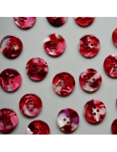 Confezione di 15 bottoni in bioresina 15 mm 4 fori - Cherry Bomb 2