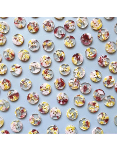 Confezione di 15 bottoni in biorisina 15 mm 4 fori - Whimsical 2