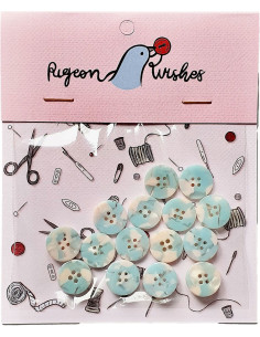 Confezione di 15 bottoni in biorisina 15 mm 4 fori - Bliss