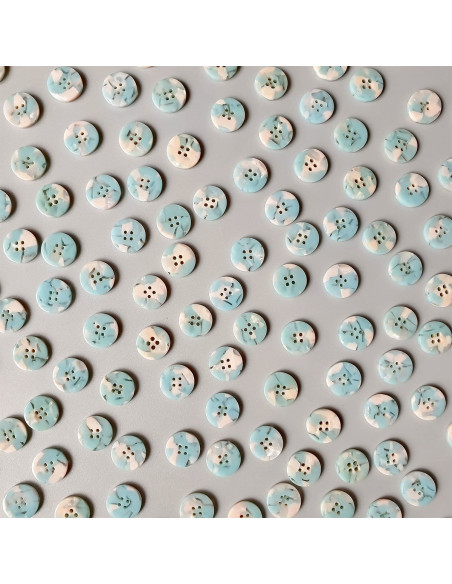 Confezione di 15 bottoni in biorisina 15 mm 4 fori - Bliss