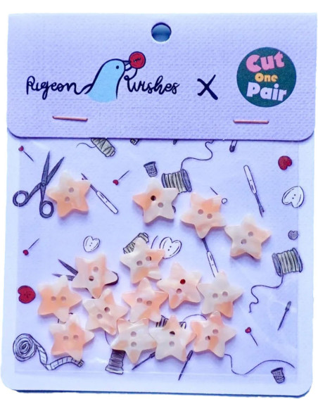 Confezione di 15 bottoni in bioresina 17 mm 2 fori - Stardust