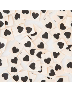 Set di 8 etichette tessute - Black heart