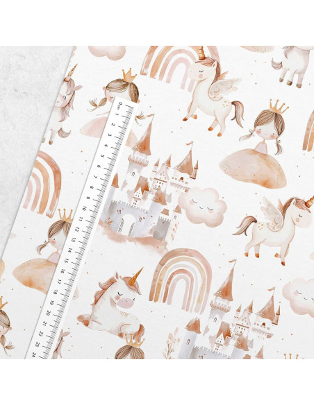 Tessuto cotone premium - Principessa e unicorno