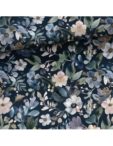 Tessuto cotone premium - Sottobosco fiorito