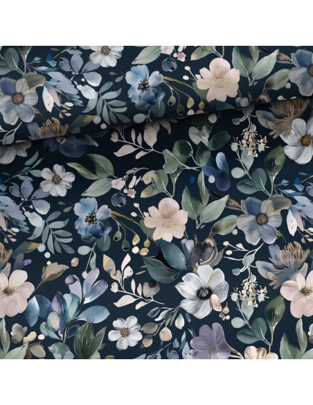 Tessuto cotone premium - Sottobosco fiorito