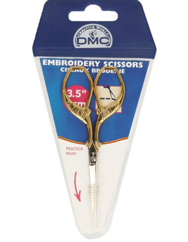 Forbici da ricamo pavone dorato DMC 9 cm