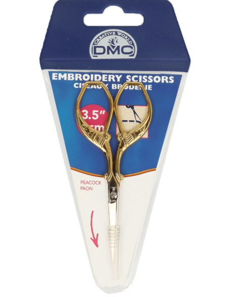 Forbici da ricamo pavone dorato DMC 9 cm