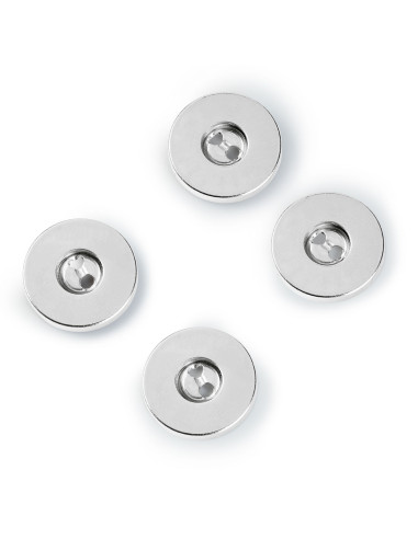 Set di 3 bottoni magnetici da cucire - Argento