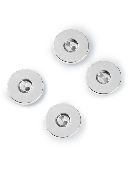Set di 3 bottoni magnetici da cucire - Argento